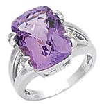 Prima Diamond And Pink Amethyst Ring