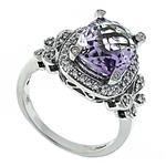 Prima Diamond And Pink Amethyst Ring