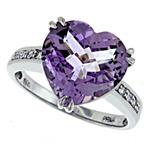 Prima Diamond And Pink Amethyst Ring