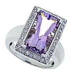 Prima Diamond And Pink Amethyst Ring