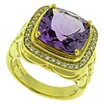 Prima Diamond And Pink Amethyst Ring