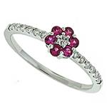 Prima Diamond And Pink Sapphire Ring