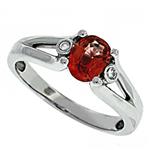 Prima Diamond And Red Sapphire Ring