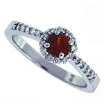 Prima Diamond And Red Sapphire Ring