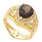 Prima Diamond And Smokey Quartz Ring