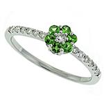 Prima Diamond And Tsavorite Ring