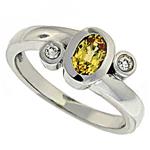 Prima Diamond And Yellow Sapphire Ring