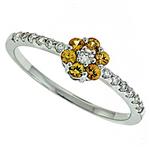 Prima Diamond And Yellow Sapphire Ring