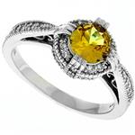 Prima Diamond And Yellow Sapphire Ring