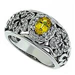 Prima Diamond And Yellow Sapphire Ring