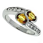 Prima Diamond And Yellow Sapphire Ring