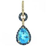 Prima Diamond, Blue Topaz And Sapphire Pendant (with Chain)