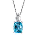 Prima Diamond & Blue Topaz Pendant