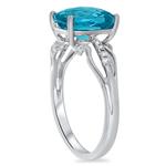 Diamond & Blue Topaz Ring