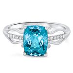 Prima Diamond & Blue Topaz Ring