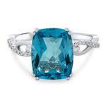 Prima Diamond & Blue Topaz Ring