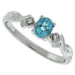 Prima Diamond Blue Topaz Ring