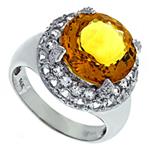 Prima Diamond, Citrine And White Topaz Ring