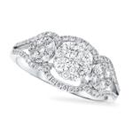 Prima Diamond Cluster "3 Stone" Ring