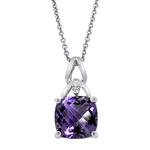 Prima Diamond & Cushion Amethyst Pendant