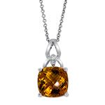 Prima Diamond & Cushion Citrine Pendant