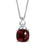 Prima Diamond & Cushion Garnet Pendant