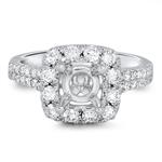 Prima Diamond Cushion Halo Eng Ring