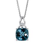 Prima Diamond & Cushion London Blue Pendant