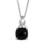 Prima Diamond & Cushion Onyx Pendant