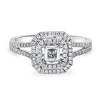 Prima Diamond Double Halo Split Shank Engagement Ring