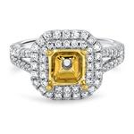 Prima Diamond Double Halo TT P/C Eng Ring