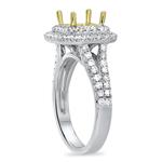 Diamond Double Halo TT P/C Eng Ring