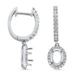 Prima Diamond Drop Earrings (7x5MM Center)