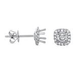 Prima Diamond Halo Semi Mount Earrings