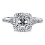 Prima Diamond Halo V Shank Diamond Engagement Ring