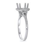 Diamond Halo V Shank Diamond Engagement Ring