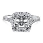 Prima Diamond Halo V Shank Engagement Ring