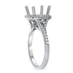 Diamond Halo V Shank Engagement Ring