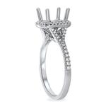 Diamond Halo V Shank Engagement Ring