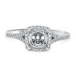 Prima Diamond Halo V Shank Engagement Ring