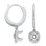 Prima Diamond Hoop Drop Earrings (0.50ct Center)