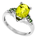 Prima Diamond, Lemon Quartz & Tsavorite Ring