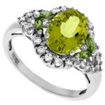 Prima Diamond, Lemon Quartz And Peridot Ring