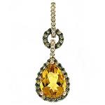 Prima Diamond, Madera Citrine And Chocolate Diamond Pendant (with Chain)