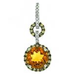 Prima Diamond, Madera Citrine And Chocolate Diamond Pendant (with Chain)