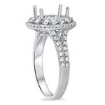 Diamond Oval Double Halo Eng Ring