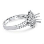 Diamond Engagement Flower Halo Ring