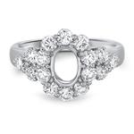 Prima Diamond Oval Halo Engagement Ring