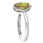 Diamond & Peridot Oval Two Tone Ring