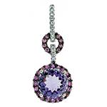 Prima Diamond, Pink Amethyst And Pink Sapphire Pendant (with Chain)